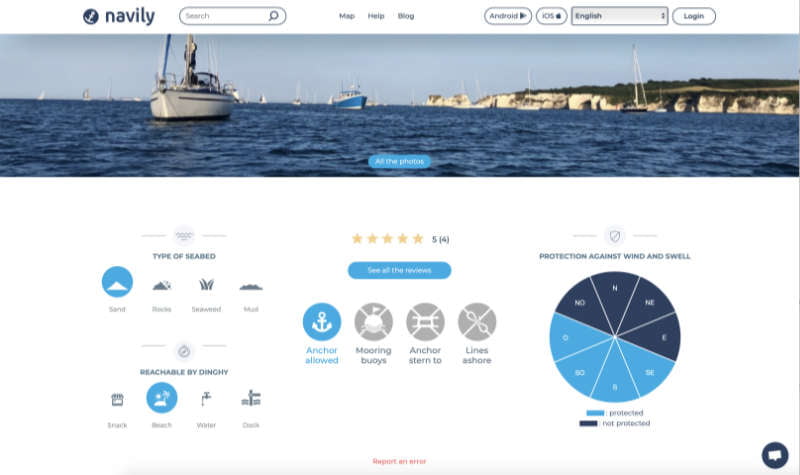 Navily anchorage app