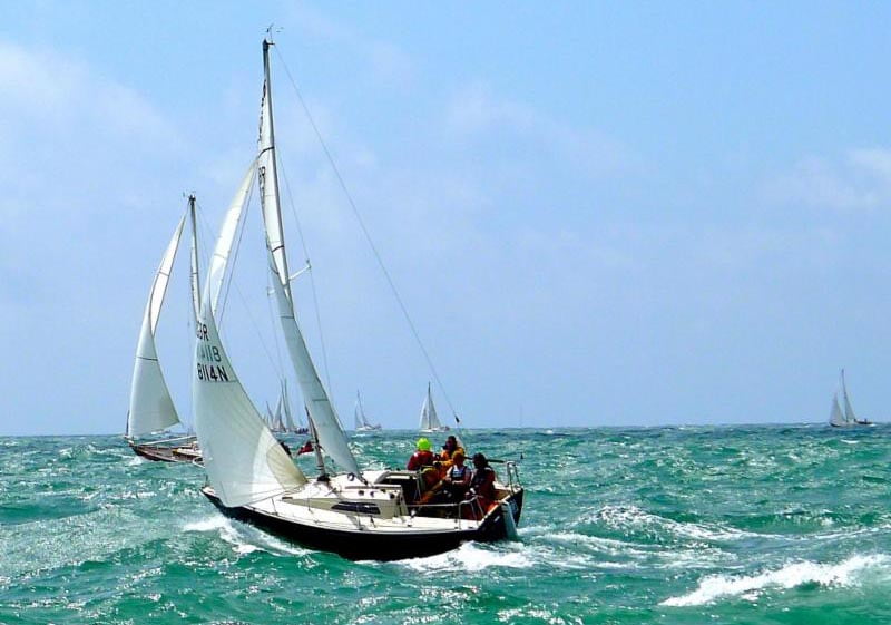 BFG reaching towards Bembridge Ledge in the 2012 RTI Race.