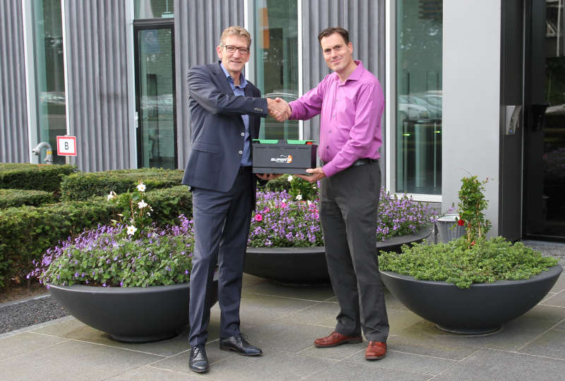 Mastervolt’s CEO Ton de Winter with Super B’s CEO Tim Tiek