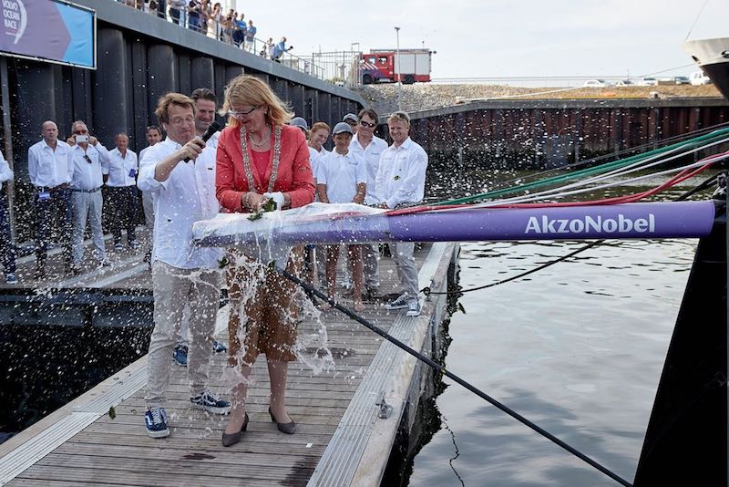 Volvo Ocean Race entry team AkzoNobel christens brand new ocean racing yacht
