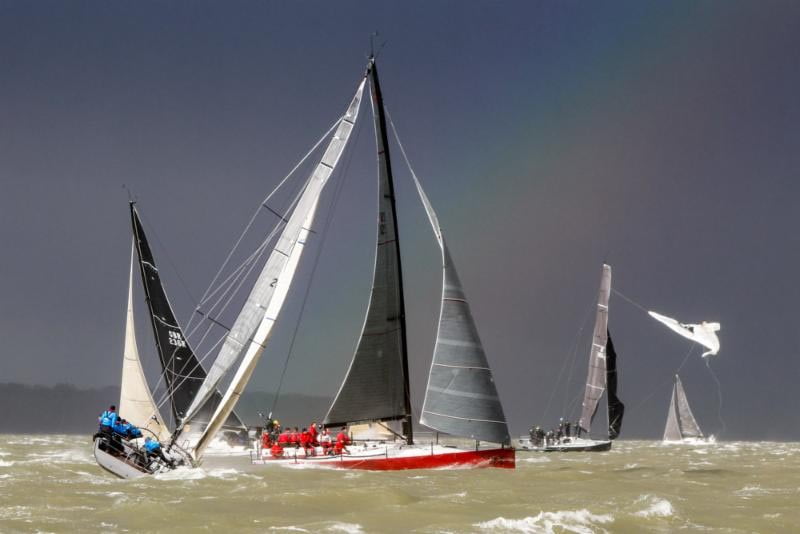 The FAST40+ class rounds the leeward mark as Tokoloshe's crew attempts to restain their kite. Credit: RORC/Paul Wyeth - pwpictures.com|The FAST40+ class rounds the leeward mark as Tokoloshe's crew attempts to restain their kite. Credit: RORC/Paul Wyeth - pwpictures.com|Today's FAST40+ winner