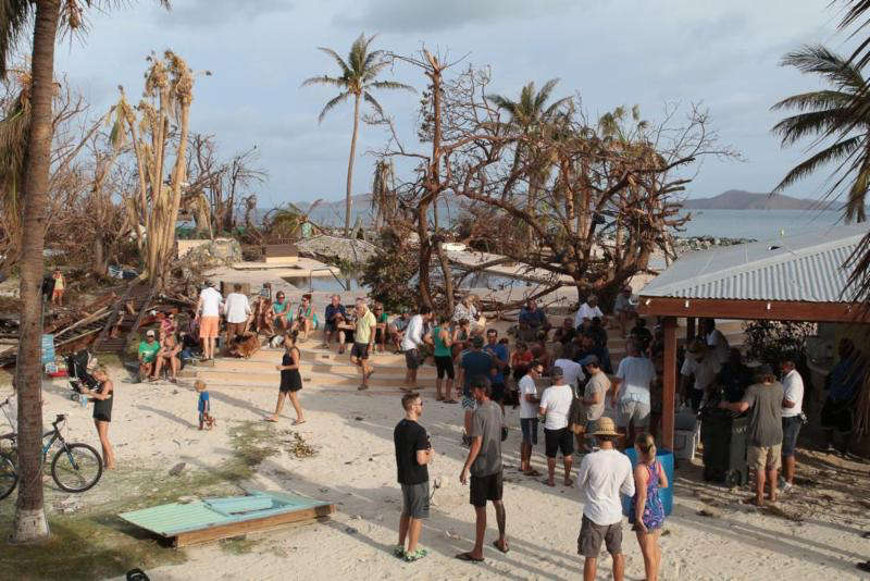 Post Irma. The nightly Nanny Cay Community meeting. Photo courtesy of Nanny Cay https://www.facebook.com/nannycay/