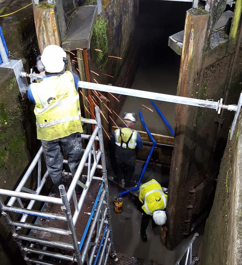 A hard day’s night mending Adderley Lock