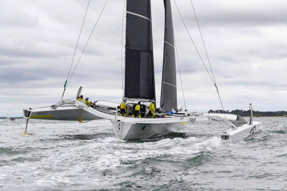 First out of the Solent: Jason Carroll's Argo © Rick Tomlinson/RORC